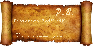 Pinterics Brúnó névjegykártya